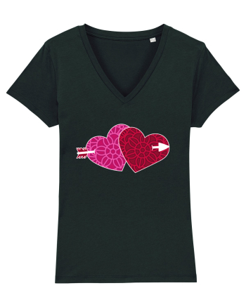 Valentine's Love Heart Double Arrow Black