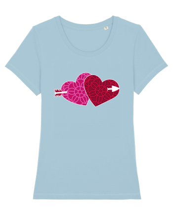 Valentine's Love Heart Double Arrow Sky Blue
