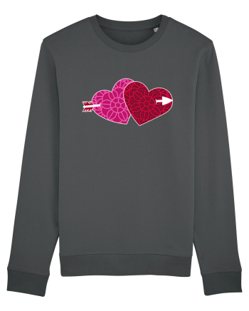 Valentine's Love Heart Double Arrow Anthracite