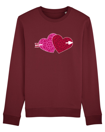 Valentine's Love Heart Double Arrow Burgundy