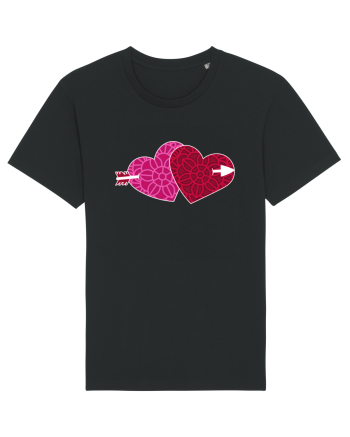 Valentine's Love Heart Double Arrow Black