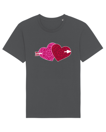 Valentine's Love Heart Double Arrow Anthracite