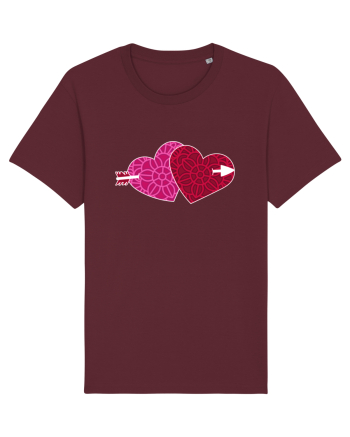 Valentine's Love Heart Double Arrow Burgundy