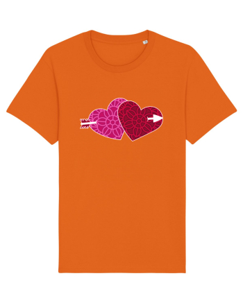 Valentine's Love Heart Double Arrow Bright Orange
