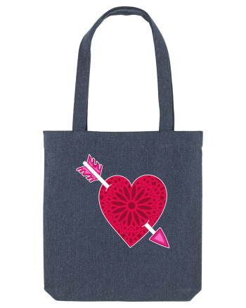 Valentine's Love Heart Arrow Midnight Blue