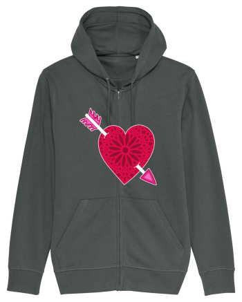 Valentine's Love Heart Arrow Anthracite