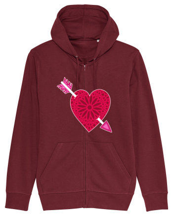 Valentine's Love Heart Arrow Burgundy