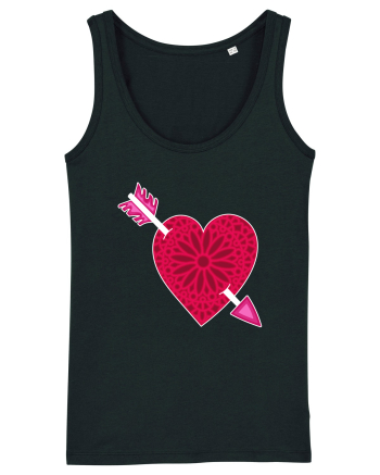 Valentine's Love Heart Arrow Black