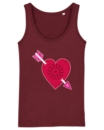 Valentine's Love Heart Arrow Burgundy