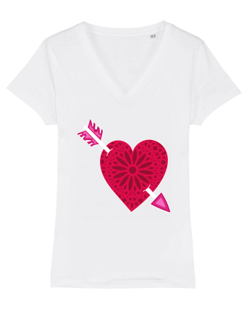 Valentine's Love Heart Arrow White
