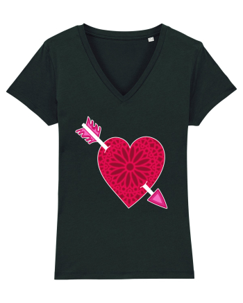 Valentine's Love Heart Arrow Black