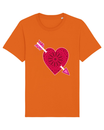 Valentine's Love Heart Arrow Bright Orange