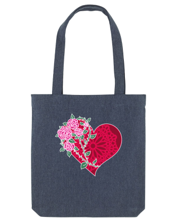 Valentine's Love Heart Roses Midnight Blue
