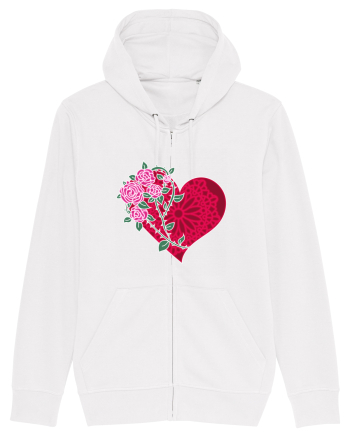 Valentine's Love Heart Roses White
