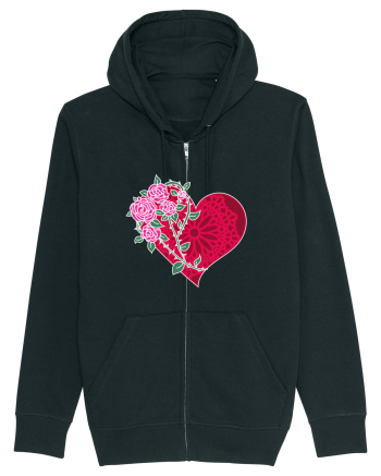Valentine's Love Heart Roses Black
