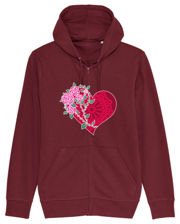 Valentine's Love Heart Roses Burgundy