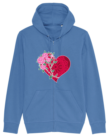 Valentine's Love Heart Roses Bright Blue
