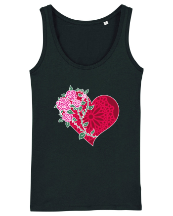 Valentine's Love Heart Roses Black