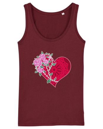 Valentine's Love Heart Roses Burgundy