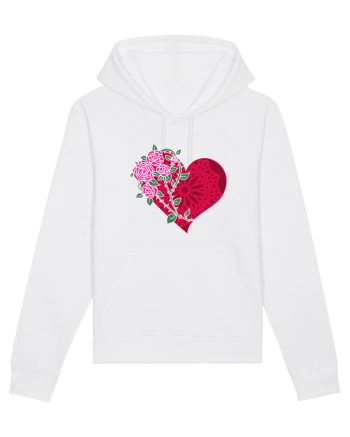 Valentine's Love Heart Roses White