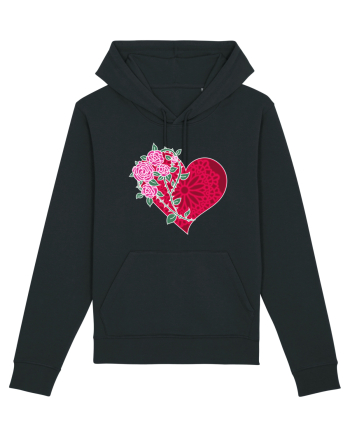 Valentine's Love Heart Roses Black