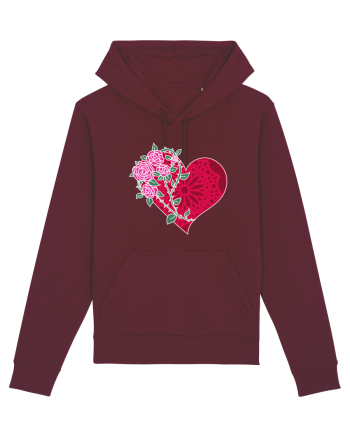 Valentine's Love Heart Roses Burgundy