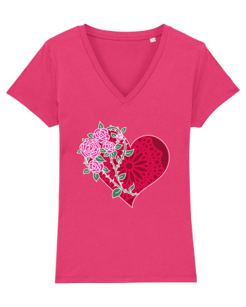 Valentine's Love Heart Roses Raspberry