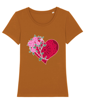 Valentine's Love Heart Roses Roasted Orange