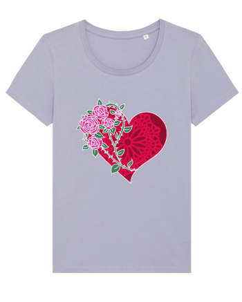 Valentine's Love Heart Roses Lavender
