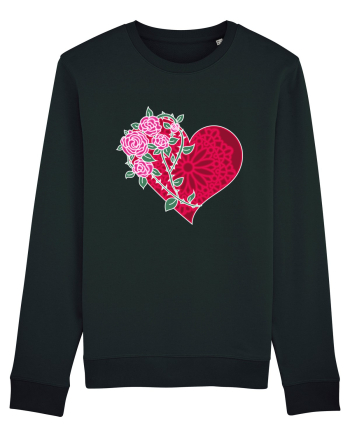 Valentine's Love Heart Roses Black