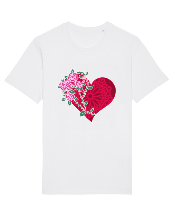 Valentine's Love Heart Roses White