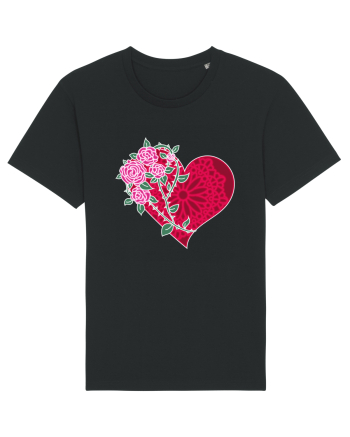 Valentine's Love Heart Roses Black