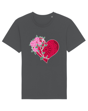 Valentine's Love Heart Roses Anthracite