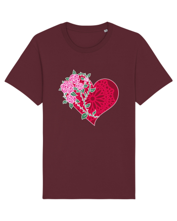 Valentine's Love Heart Roses Burgundy