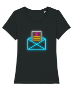 Scrisoare de amor Tricou mânecă scurtă guler larg fitted Damă Expresser