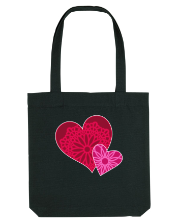 Valentine's Love Heart Mandala Black