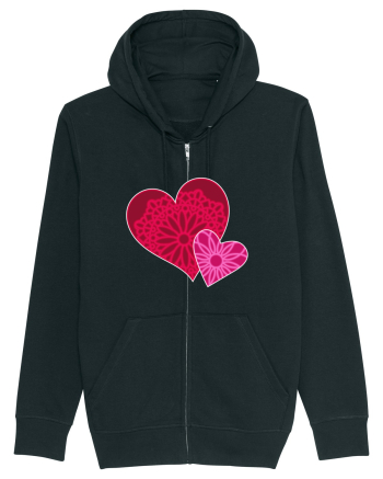 Valentine's Love Heart Mandala Black