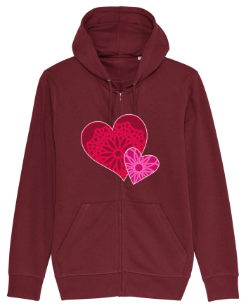 Valentine's Love Heart Mandala Burgundy