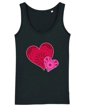 Valentine's Love Heart Mandala Black