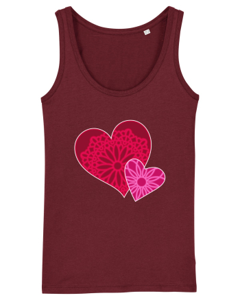 Valentine's Love Heart Mandala Burgundy