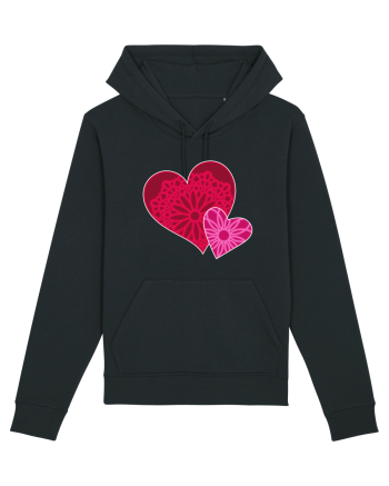 Valentine's Love Heart Mandala Black