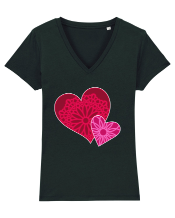 Valentine's Love Heart Mandala Black