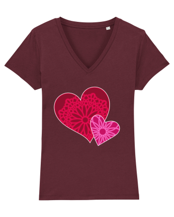 Valentine's Love Heart Mandala Burgundy
