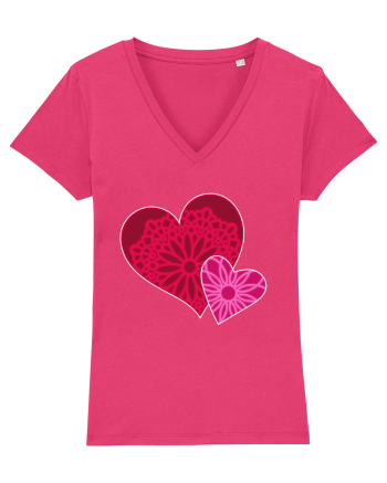 Valentine's Love Heart Mandala Raspberry
