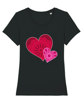 Valentine's Love Heart Mandala Black