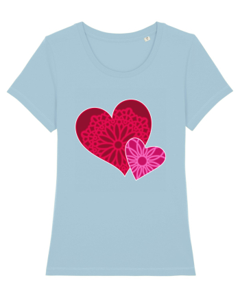 Valentine's Love Heart Mandala Sky Blue