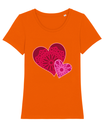Valentine's Love Heart Mandala Bright Orange