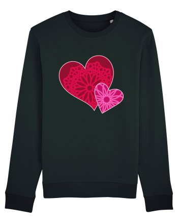 Valentine's Love Heart Mandala Black