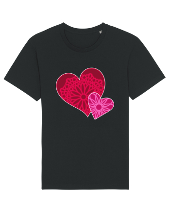 Valentine's Love Heart Mandala Black