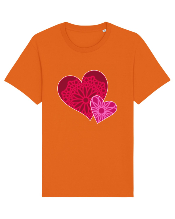 Valentine's Love Heart Mandala Bright Orange